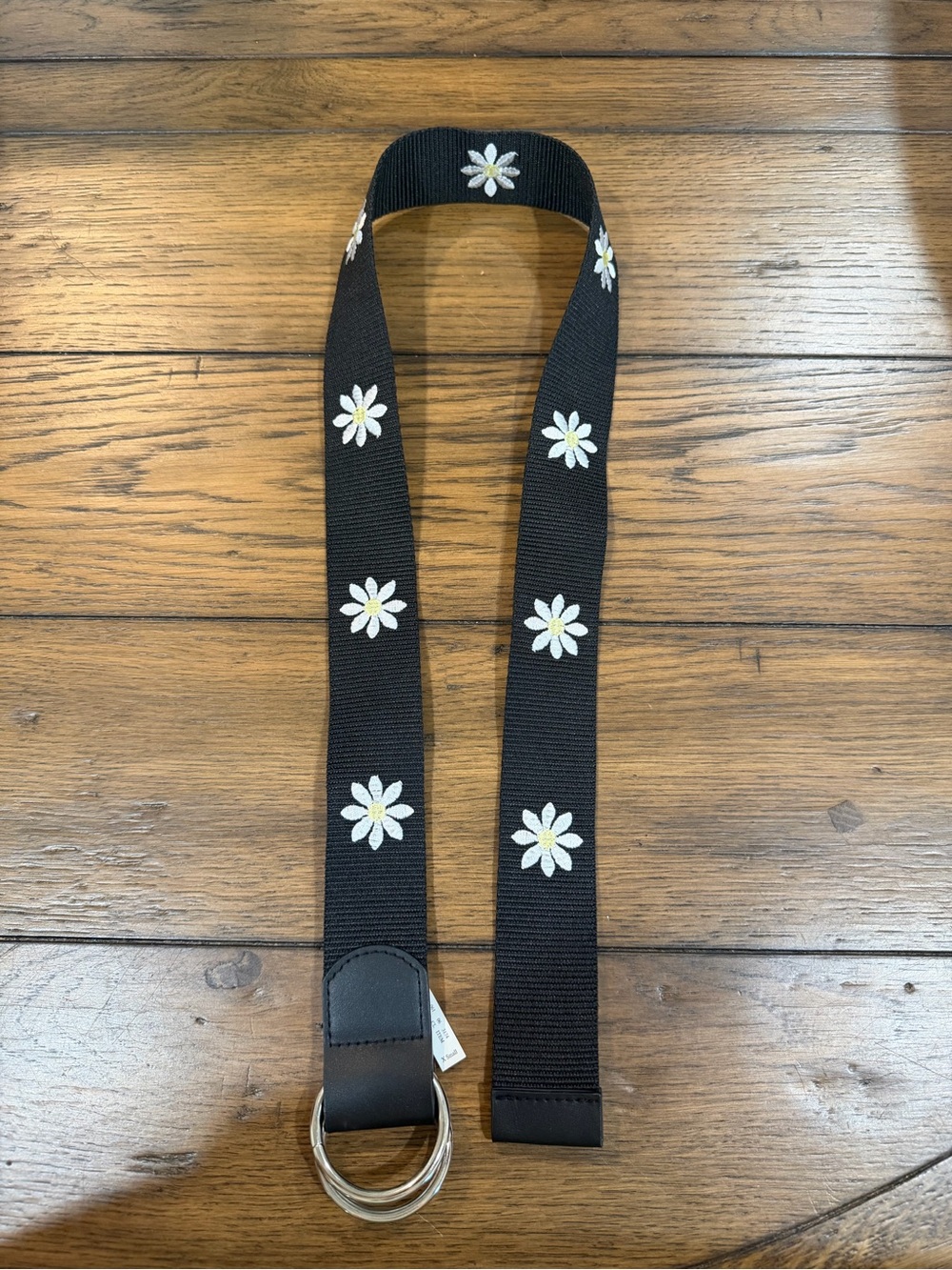 Target Black Daisy Embroidered Webbing Belt